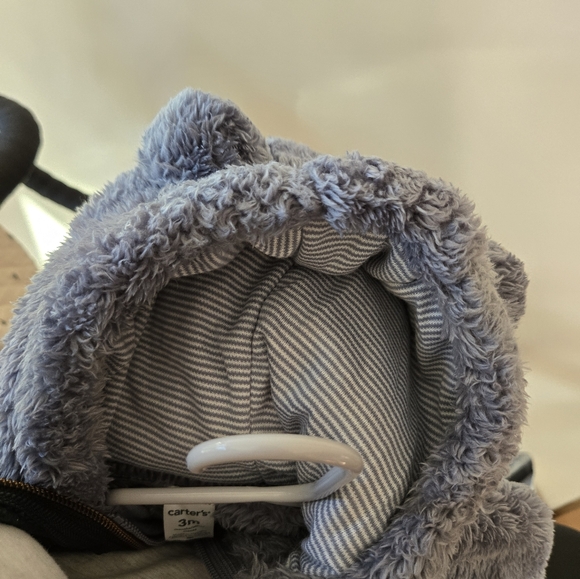 Carter's Baby Hooded Sherpa Jumpsuit - 3m - Picture 4 of 4